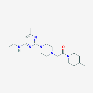molecular formula C19H32N6O B6445947 2-{4-[4-(ethylamino)-6-methylpyrimidin-2-yl]piperazin-1-yl}-1-(4-methylpiperidin-1-yl)ethan-1-one CAS No. 2640978-42-1