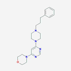 molecular formula C21H29N5O B6445955 4-{6-[4-(3-phenylpropyl)piperazin-1-yl]pyrimidin-4-yl}morpholine CAS No. 2640964-41-4