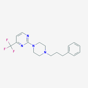 molecular formula C18H21F3N4 B6445960 2-[4-(3-phenylpropyl)piperazin-1-yl]-4-(trifluoromethyl)pyrimidine CAS No. 2640966-45-4
