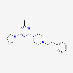 molecular formula C21H29N5 B6445978 4-methyl-2-[4-(2-phenylethyl)piperazin-1-yl]-6-(pyrrolidin-1-yl)pyrimidine CAS No. 2640878-81-3