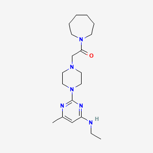 molecular formula C19H32N6O B6445982 1-(azepan-1-yl)-2-{4-[4-(ethylamino)-6-methylpyrimidin-2-yl]piperazin-1-yl}ethan-1-one CAS No. 2640878-85-7