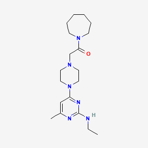 molecular formula C19H32N6O B6445990 1-(azepan-1-yl)-2-{4-[2-(ethylamino)-6-methylpyrimidin-4-yl]piperazin-1-yl}ethan-1-one CAS No. 2640873-05-6