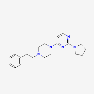 molecular formula C21H29N5 B6445992 4-methyl-6-[4-(2-phenylethyl)piperazin-1-yl]-2-(pyrrolidin-1-yl)pyrimidine CAS No. 2640979-04-8