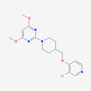 molecular formula C17H21ClN4O3 B6446008 2-(4-{[(3-chloropyridin-4-yl)oxy]methyl}piperidin-1-yl)-4,6-dimethoxypyrimidine CAS No. 2640953-27-9