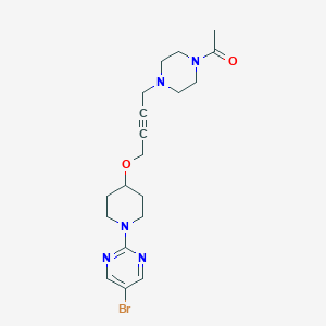 molecular formula C19H26BrN5O2 B6446018 1-[4-(4-{[1-(5-bromopyrimidin-2-yl)piperidin-4-yl]oxy}but-2-yn-1-yl)piperazin-1-yl]ethan-1-one CAS No. 2640978-71-6
