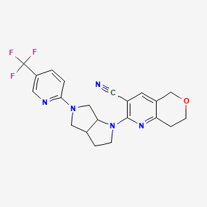 molecular formula C21H20F3N5O B6446027 2-{5-[5-(trifluoromethyl)pyridin-2-yl]-octahydropyrrolo[3,4-b]pyrrol-1-yl}-5H,7H,8H-pyrano[4,3-b]pyridine-3-carbonitrile CAS No. 2548996-36-5
