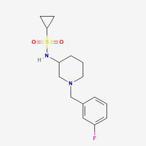 molecular formula C15H21FN2O2S B6446084 N-{1-[(3-fluorophenyl)methyl]piperidin-3-yl}cyclopropanesulfonamide CAS No. 2640979-49-1