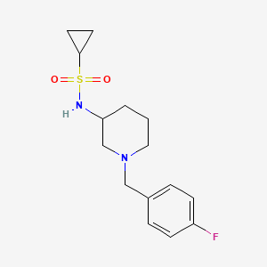 molecular formula C15H21FN2O2S B6446091 N-{1-[(4-fluorophenyl)methyl]piperidin-3-yl}cyclopropanesulfonamide CAS No. 2549036-15-7