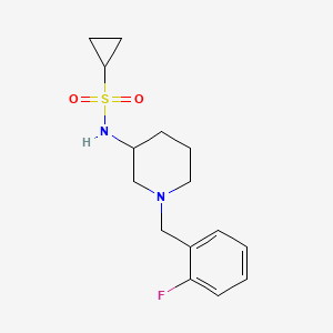 molecular formula C15H21FN2O2S B6446098 N-{1-[(2-fluorophenyl)methyl]piperidin-3-yl}cyclopropanesulfonamide CAS No. 2548998-94-1