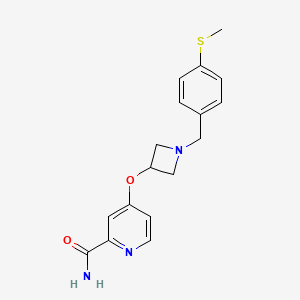 4-[(1-{[4-(methylsulfanyl)phenyl]methyl}azetidin-3-yl)oxy]pyridine-2-carboxamide