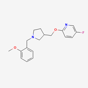 molecular formula C18H21FN2O2 B6446168 5-fluoro-2-({1-[(2-methoxyphenyl)methyl]pyrrolidin-3-yl}methoxy)pyridine CAS No. 2549039-36-1
