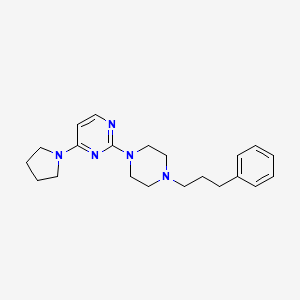 molecular formula C21H29N5 B6446169 2-[4-(3-phenylpropyl)piperazin-1-yl]-4-(pyrrolidin-1-yl)pyrimidine CAS No. 2640969-90-8