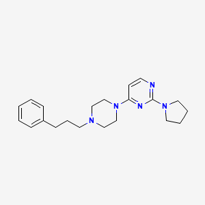 molecular formula C21H29N5 B6446182 4-[4-(3-phenylpropyl)piperazin-1-yl]-2-(pyrrolidin-1-yl)pyrimidine CAS No. 2640960-08-1