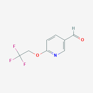 molecular formula C8H6F3NO2 B064462 6-(2,2,2-三氟乙氧基)烟醛 CAS No. 159981-19-8