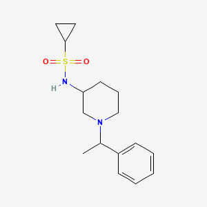 molecular formula C16H24N2O2S B6446209 N-[1-(1-phenylethyl)piperidin-3-yl]cyclopropanesulfonamide CAS No. 2640969-94-2
