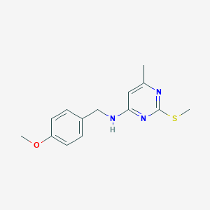 molecular formula C14H17N3OS B6446214 N-[(4-methoxyphenyl)methyl]-6-methyl-2-(methylsulfanyl)pyrimidin-4-amine CAS No. 2549005-68-5