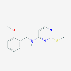 molecular formula C14H17N3OS B6446223 N-[(2-methoxyphenyl)methyl]-6-methyl-2-(methylsulfanyl)pyrimidin-4-amine CAS No. 2548978-16-9