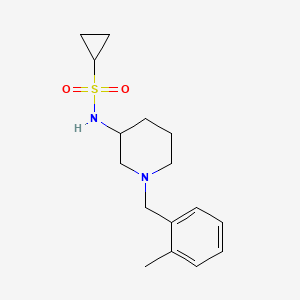 molecular formula C16H24N2O2S B6446262 N-{1-[(2-methylphenyl)methyl]piperidin-3-yl}cyclopropanesulfonamide CAS No. 2549055-99-2