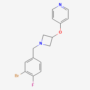 4-({1-[(3-bromo-4-fluorophenyl)methyl]azetidin-3-yl}oxy)pyridine