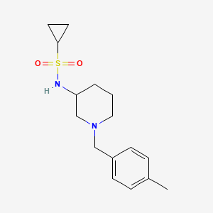 molecular formula C16H24N2O2S B6446276 N-{1-[(4-methylphenyl)methyl]piperidin-3-yl}cyclopropanesulfonamide CAS No. 2640962-29-2
