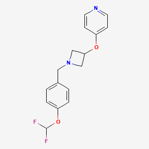 molecular formula C16H16F2N2O2 B6446279 4-[(1-{[4-(difluoromethoxy)phenyl]methyl}azetidin-3-yl)oxy]pyridine CAS No. 2549036-59-9