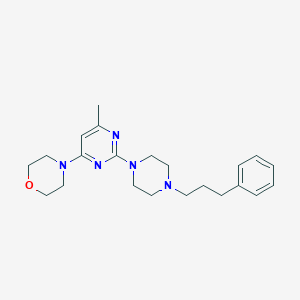 molecular formula C22H31N5O B6446289 4-{6-methyl-2-[4-(3-phenylpropyl)piperazin-1-yl]pyrimidin-4-yl}morpholine CAS No. 2640881-10-1