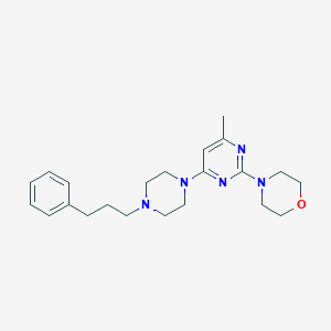 molecular formula C22H31N5O B6446292 4-{4-methyl-6-[4-(3-phenylpropyl)piperazin-1-yl]pyrimidin-2-yl}morpholine CAS No. 2640974-00-9