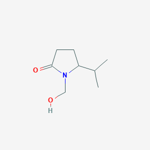 molecular formula C8H15NO2 B064463 1-(Hydroxymethyl)-5-propan-2-ylpyrrolidin-2-one CAS No. 172537-44-9