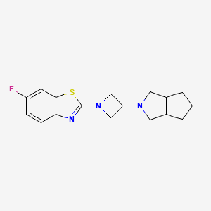 molecular formula C17H20FN3S B6446304 6-fluoro-2-(3-{octahydrocyclopenta[c]pyrrol-2-yl}azetidin-1-yl)-1,3-benzothiazole CAS No. 2549064-72-2