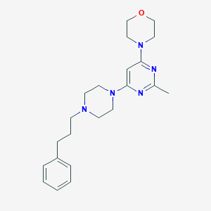molecular formula C22H31N5O B6446315 4-{2-methyl-6-[4-(3-phenylpropyl)piperazin-1-yl]pyrimidin-4-yl}morpholine CAS No. 2640956-42-7