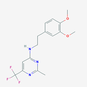 molecular formula C16H18F3N3O2 B6446320 N-[2-(3,4-dimethoxyphenyl)ethyl]-2-methyl-6-(trifluoromethyl)pyrimidin-4-amine CAS No. 2640881-23-6