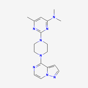 molecular formula C17H22N8 B6446328 N,N,6-trimethyl-2-(4-{pyrazolo[1,5-a]pyrazin-4-yl}piperazin-1-yl)pyrimidin-4-amine CAS No. 2640959-99-3