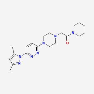molecular formula C20H29N7O B6446333 2-{4-[6-(3,5-dimethyl-1H-pyrazol-1-yl)pyridazin-3-yl]piperazin-1-yl}-1-(piperidin-1-yl)ethan-1-one CAS No. 2640846-09-7