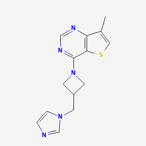 molecular formula C14H15N5S B6446346 1-[(1-{7-methylthieno[3,2-d]pyrimidin-4-yl}azetidin-3-yl)methyl]-1H-imidazole CAS No. 2549065-00-9