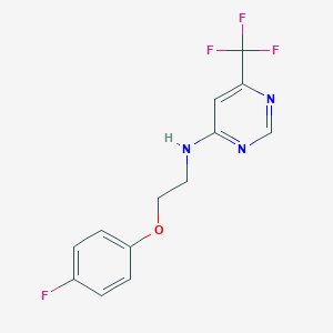 molecular formula C13H11F4N3O B6446367 N-[2-(4-fluorophenoxy)ethyl]-6-(trifluoromethyl)pyrimidin-4-amine CAS No. 2640866-56-2