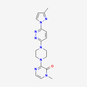molecular formula C17H20N8O B6446380 1-methyl-3-{4-[6-(3-methyl-1H-pyrazol-1-yl)pyridazin-3-yl]piperazin-1-yl}-1,2-dihydropyrazin-2-one CAS No. 2640882-18-2