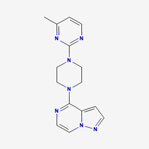 molecular formula C15H17N7 B6446389 4-methyl-2-(4-{pyrazolo[1,5-a]pyrazin-4-yl}piperazin-1-yl)pyrimidine CAS No. 2640962-05-4