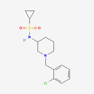 molecular formula C15H21ClN2O2S B6446415 N-{1-[(2-chlorophenyl)methyl]piperidin-3-yl}cyclopropanesulfonamide CAS No. 2549063-47-8