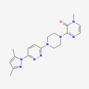 molecular formula C18H22N8O B6446425 3-{4-[6-(3,5-dimethyl-1H-pyrazol-1-yl)pyridazin-3-yl]piperazin-1-yl}-1-methyl-1,2-dihydropyrazin-2-one CAS No. 2640957-29-3