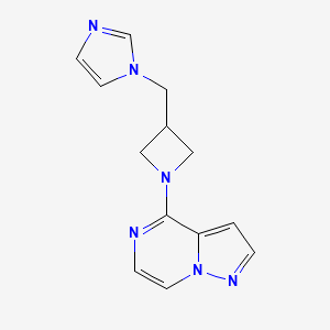 molecular formula C13H14N6 B6446426 1-[(1-{pyrazolo[1,5-a]pyrazin-4-yl}azetidin-3-yl)methyl]-1H-imidazole CAS No. 2549051-13-8