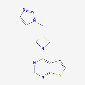 molecular formula C13H13N5S B6446438 1-[(1-{thieno[2,3-d]pyrimidin-4-yl}azetidin-3-yl)methyl]-1H-imidazole CAS No. 2548987-21-7