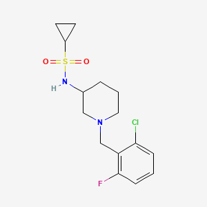 molecular formula C15H20ClFN2O2S B6446445 N-{1-[(2-chloro-6-fluorophenyl)methyl]piperidin-3-yl}cyclopropanesulfonamide CAS No. 2548995-44-2