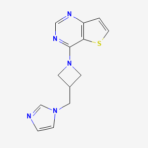 molecular formula C13H13N5S B6446446 1-[(1-{thieno[3,2-d]pyrimidin-4-yl}azetidin-3-yl)methyl]-1H-imidazole CAS No. 2549027-65-6