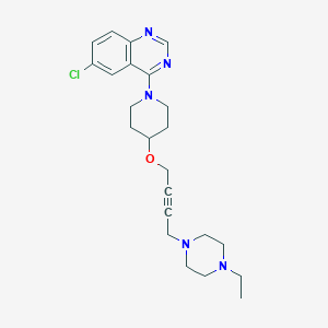molecular formula C23H30ClN5O B6446458 6-chloro-4-(4-{[4-(4-ethylpiperazin-1-yl)but-2-yn-1-yl]oxy}piperidin-1-yl)quinazoline CAS No. 2549012-10-2