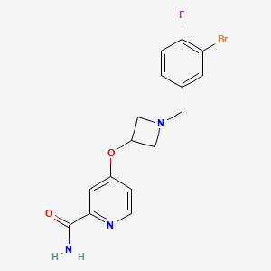 molecular formula C16H15BrFN3O2 B6446488 4-({1-[(3-bromo-4-fluorophenyl)methyl]azetidin-3-yl}oxy)pyridine-2-carboxamide CAS No. 2640885-61-4