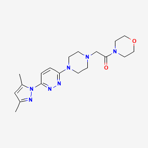 molecular formula C19H27N7O2 B6446503 2-{4-[6-(3,5-dimethyl-1H-pyrazol-1-yl)pyridazin-3-yl]piperazin-1-yl}-1-(morpholin-4-yl)ethan-1-one CAS No. 2640845-56-1