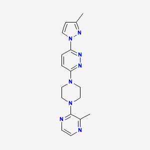 molecular formula C17H20N8 B6446531 3-(3-methyl-1H-pyrazol-1-yl)-6-[4-(3-methylpyrazin-2-yl)piperazin-1-yl]pyridazine CAS No. 2549053-82-7