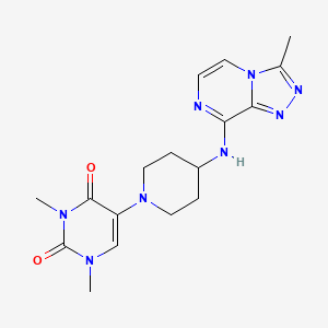 molecular formula C17H22N8O2 B6446540 1,3-dimethyl-5-[4-({3-methyl-[1,2,4]triazolo[4,3-a]pyrazin-8-yl}amino)piperidin-1-yl]-1,2,3,4-tetrahydropyrimidine-2,4-dione CAS No. 2640842-29-9
