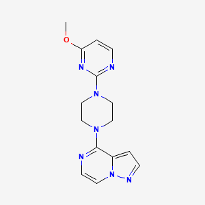 molecular formula C15H17N7O B6446550 4-methoxy-2-(4-{pyrazolo[1,5-a]pyrazin-4-yl}piperazin-1-yl)pyrimidine CAS No. 2640895-44-7