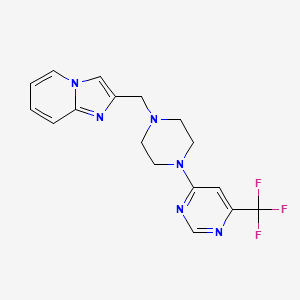 molecular formula C17H17F3N6 B6446552 4-[4-({imidazo[1,2-a]pyridin-2-yl}methyl)piperazin-1-yl]-6-(trifluoromethyl)pyrimidine CAS No. 2548986-65-6